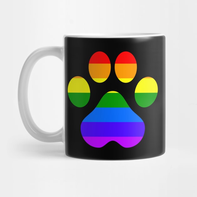 LGBT Pride Gay Furry Furries Paw Print Rainbow by Mellowdellow